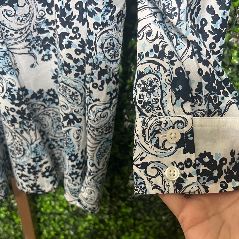 Van Heusen RT: $56 White Floral Print Men's White Shirt size XXL 100% Cotton - Picture 7 of 9